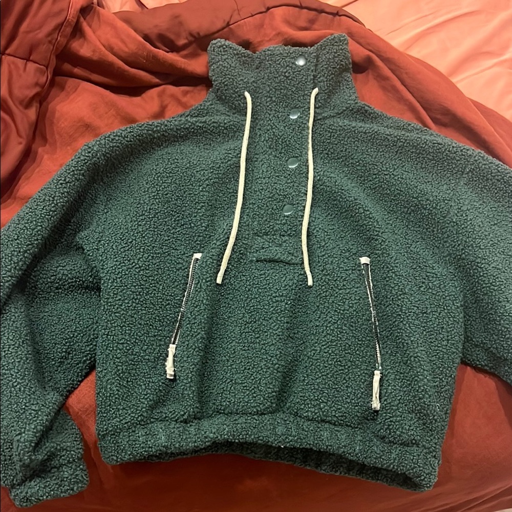 Cozy Green Fleece Pullover